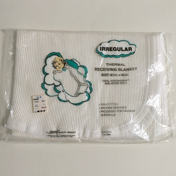 Baby Morgan White Receiving Blanket 100% Cotton Waffle 30 x 40 USA Made New - Picture 1 of 15